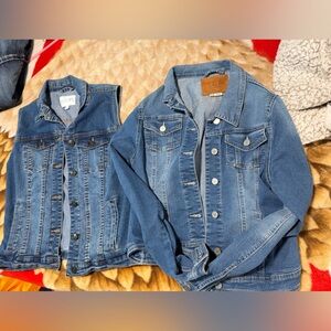 Light Blue Denim Jacket with Brown Label